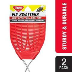 (3 pack)Enoz Fly Swatter, Wire Handled Plastic Fly Swatter, Assorted Colors,2 ct