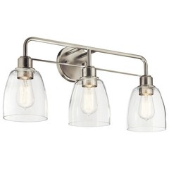 Kichler Lighting Meller 24.25 In. 3-Light Brushed Nickel Vanity Light With Clear