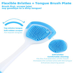4Pcs Tongue Scraper Tongue Coating Removal Cleaner Oral Removal Silicone Scraper