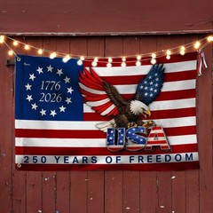 250 Years Anniversary Freedom 4th July Eagle US Flag (24*36 /36*60/ 48*72 Inch)