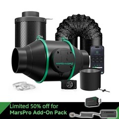 Mars Hydro Ifresh 4″Inline Fan Carbon Filter Kit Smart APP Control for Grow Tent