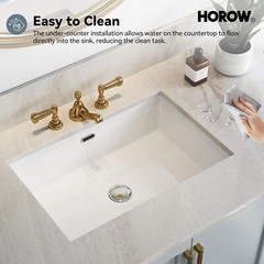 Durable Rectrangle Undermount Ceramic Lavatory Vanity Bathroom Sink White