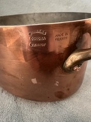Williams Sonoma Oval Copper Cocotte Casserole Dutch Oven 2Qt Tin Lined France
