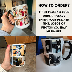 Personalized Custom Photo Collage Ceramic Coffee Mug Both Side Printed 15oz 11oz