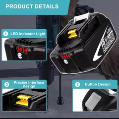 2 Pack 18V 6.0Ah Battery for Milwaukee M18 48-11-1850 48-11-1862 48-11-1840