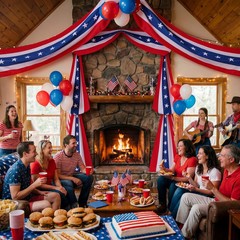 Mindsoft 11 Pcs 4th of July Door Decoration Set -1 Large 20 ft American Flag Bun