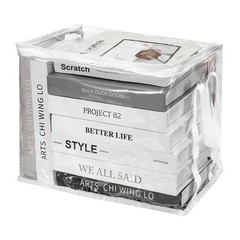 12.6×9.5×9.8in Clear Storage Bags, Plastic Storage Bags with Zipper,M, White