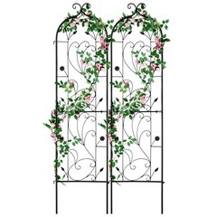 2 Packs Metal Garden Trellis 60″ x 15″ for Climbing Plant Support Rustproof