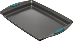 Bakeware Set Nonstick Oven Safe Steel Gray Marine Blue 10 Piece Cookie Cake Pan