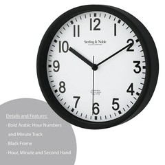 Mainstays Basic Indoor 8.78″ Black Analog Round Modern Wall Clock