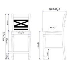 Home Square 24.25″ Wood Counter Stool in White Finish – Set of 2