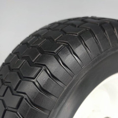 16 In. X 6.5 In. Flat Free Wheel Assembly with Turf Tread, 1 In. Axle Replacemen