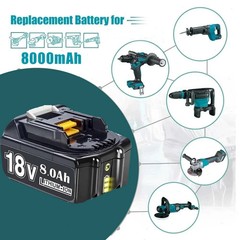 2PC BL1860B 8.0Ah Kit for Makita 18V Lithium-Ion tool Battery with Charger Combo