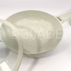 Authentic kitchen 3.7-qt Sauté Pan Deep Frying Pan Grayish Non-Stick Ceramic