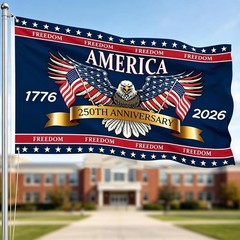 3 Ply 250 Years America Flag – Double Sided Patriotic Eagle 3 X 5 Ft Anniversary