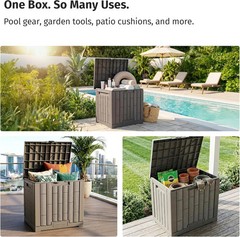 EAST OAK Outdoor Storage Box, 31 Gallon Deck Box Indoor and Outdoor Use, Waterpr
