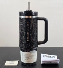 Stanley x CALIA FlowState Quencher H2.0 Tumbler 30oz Black Serpent Straw No Box