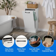 Ardent Tilt-Out Laundry Hamper Cabinet, White
