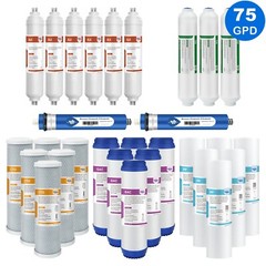 6 Stage 75 GPD Reverse Osmosis System pH Alkaline RO Water Filter 1/2/3 Year Set