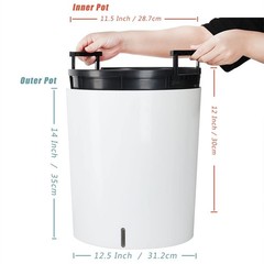 SAROSORA Large 12.5in Round SelfWatering Planter Pot Patio Garden Tall Trees