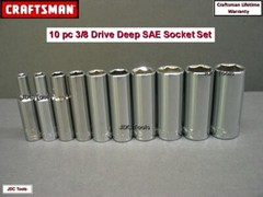 CRAFTSMAN 20 pc 3/8 Drive Deep SAE or Metric Socket Set – You Choose 9 10