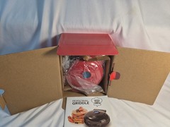 Yes! Chef Personal Griddle w/ Instructional Manual & Recipe Guide, Red New W/Box