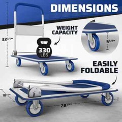 ( USED ) Folding Hand Truck Dolly Cart Wheels Luggage Trolley Moving 330/660lbs