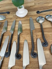38 Piece Gourmet Settings Treble Clef Stainless Silverware & Serving Pieces VTG