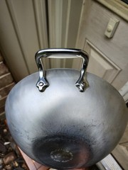 Vtg All-Clad Masterchef MC2 Stainless Aluminum 10″ Wok Skillet 2 Handle Fry Pan