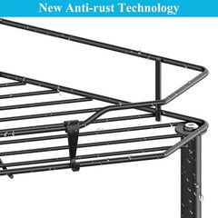 4 Tier Floor Standing Corner Shower Caddy Organizer Shelf with Hooks, Bathroom