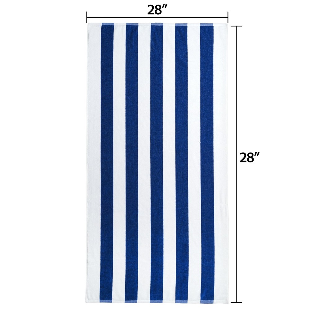 Cabana Stripe Beach Towels, 4 Pack, 58 in x 28 in, Blue