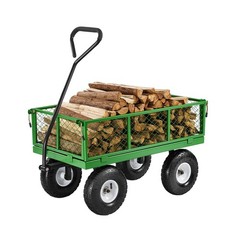 680lb Steel Utility Wagon 10in All-Surface Tires 3.33cu.ft Convertible Design