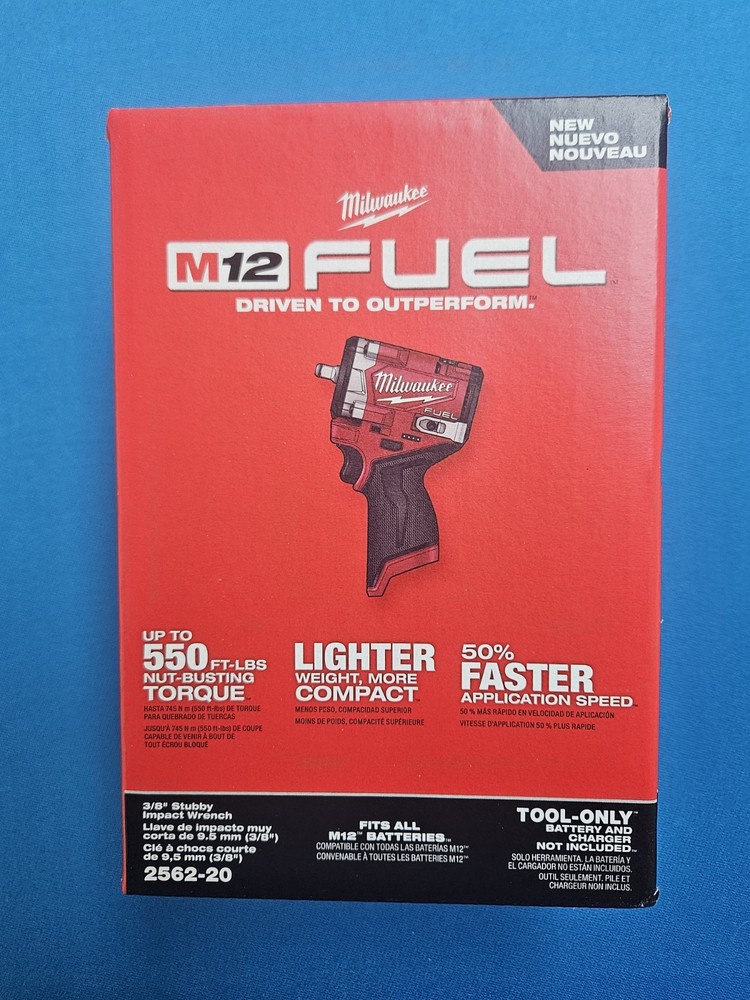 NEW In Box Milwaukee 2562-20 M12 FUEL 3/8″ Stubby Impact Wrench w/ Friction Ring
