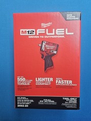 NEW In Box Milwaukee 2562-20 M12 FUEL 3/8″ Stubby Impact Wrench w/ Friction Ring