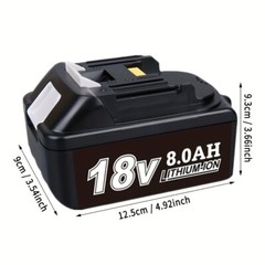 2 PCS Lithium Batteries 8.0Ah 18V for Makita BL1850 BL1860 With Type C Charge