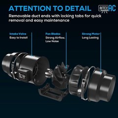 AITECAC 6 Inch Inline Fan Air Carbon Filter Ducting w/ Smart Controller for Tent