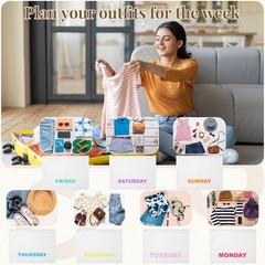 7 Pcs Days of The Week Packing Cube 10×14 Clothing Pouch Summer Camp Trunk Or…