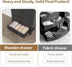 5 Drawer Dresser for Bedroom 41.3″ Wooden Closet Chest Storage Cabinet