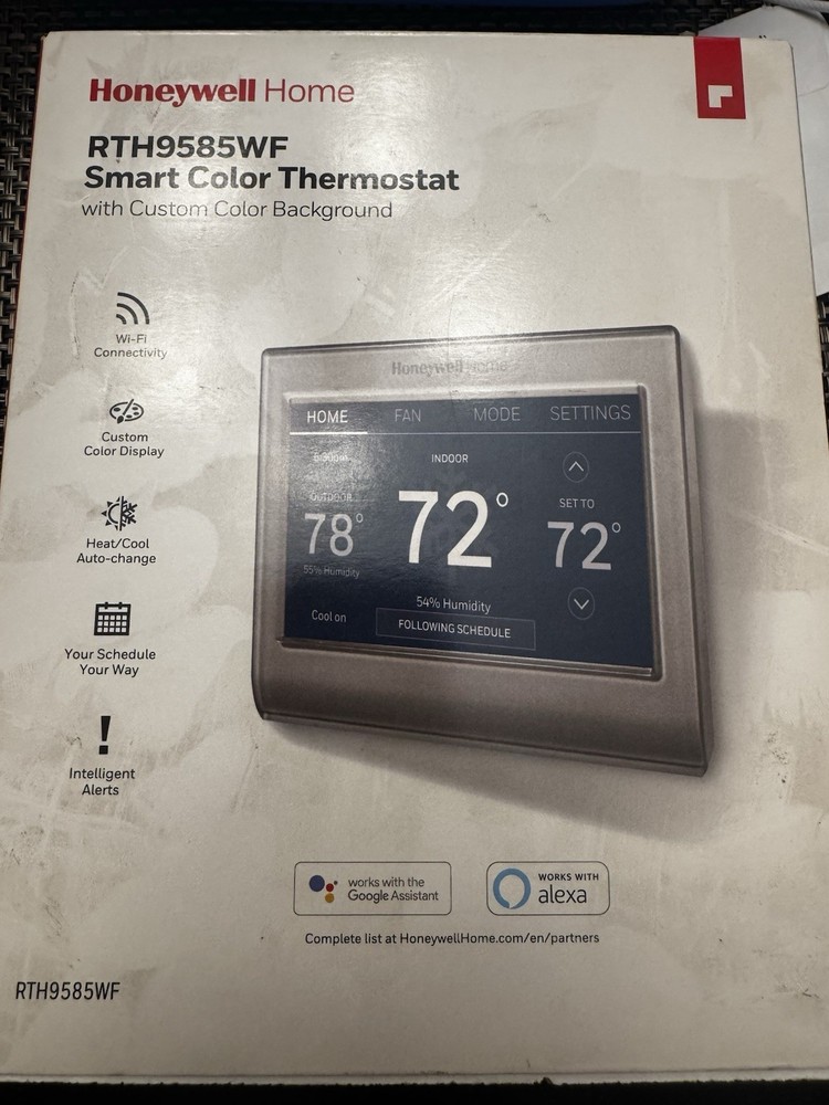 Honeywell Home RTH9585WF Wi-Fi 7-Day Programmable Touchscreen Thermostat Silver