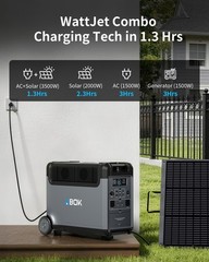 ABOK Ark3600 Portable Power Station, 3840Wh LiFePO₄ Solar Generator, Home Use RV
