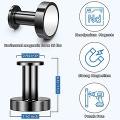 150LB Magnetic Hooks Black N52 Strong Magnet Hooks for Cruise, Kitchen, Garage