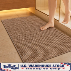 SUPER Water Absorbent Bath Mat Non-Slip Quick Dry Bathroom Shower Rug 24″