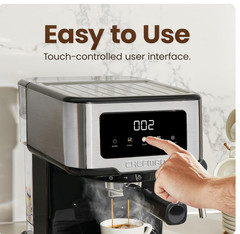 Chefman CraftBrew Espresso Machine, 15-Bar Pump Digital Espresso Maker w/Steam W