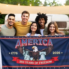 3 Ply 250 Years America Flag – Double Sided Patriotic Eagle 3 X 5 Ft Anniversary