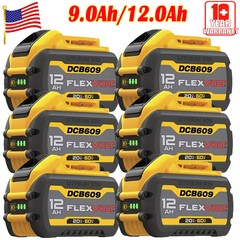 6 Pack DCB609-2 For DEWALT FLEXVOLT 20V/60V 12Ah 9Ah MAX Li-Ion Battery DCB606