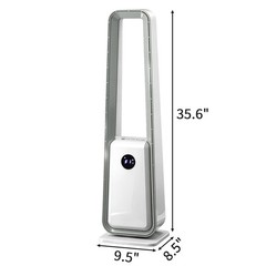 40″ Bladeless Tower Fan HEPA Air Purifier LED display w/Remote Timer Oscillating