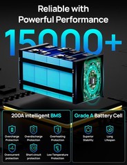 ECO-WORTHY 12V 280Ah 3584Wh Bluetooth Metal Case LiFePO4 Lithium Battery For RV