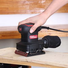 Hyper Tough 2 Amp Corded 1/4 Sheet Palm Sander 3 Sanding Sheets 60 80 120 Grit