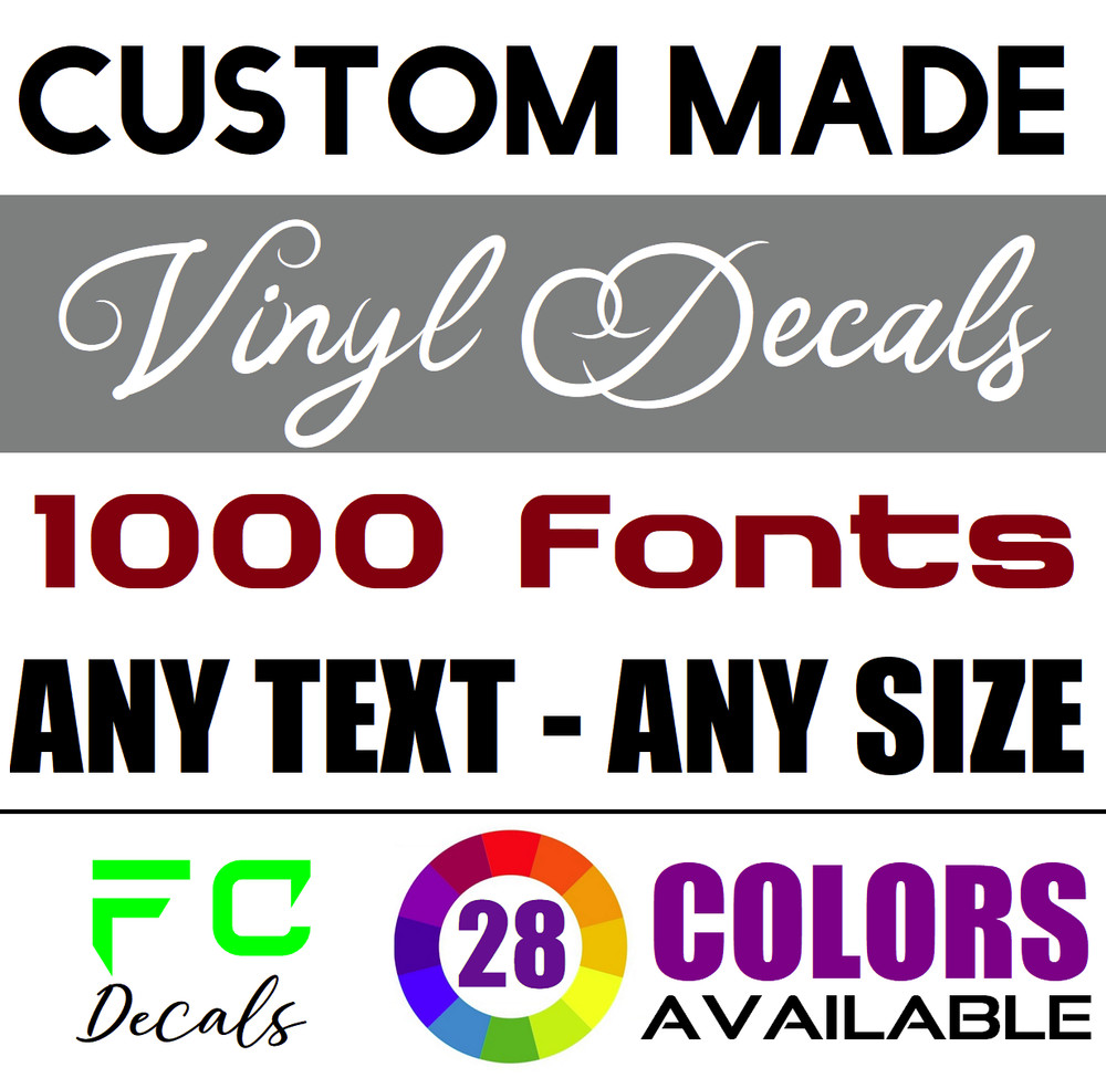 Custom Text Vinyl Lettering Sticker Decal Personalized ANY TEXT – ANY NAME [A17