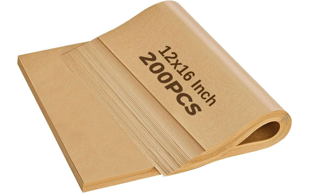 200 Precut Parchment Paper Sheets 12×16 – Unbleached, Non-Stick, Greaseproof